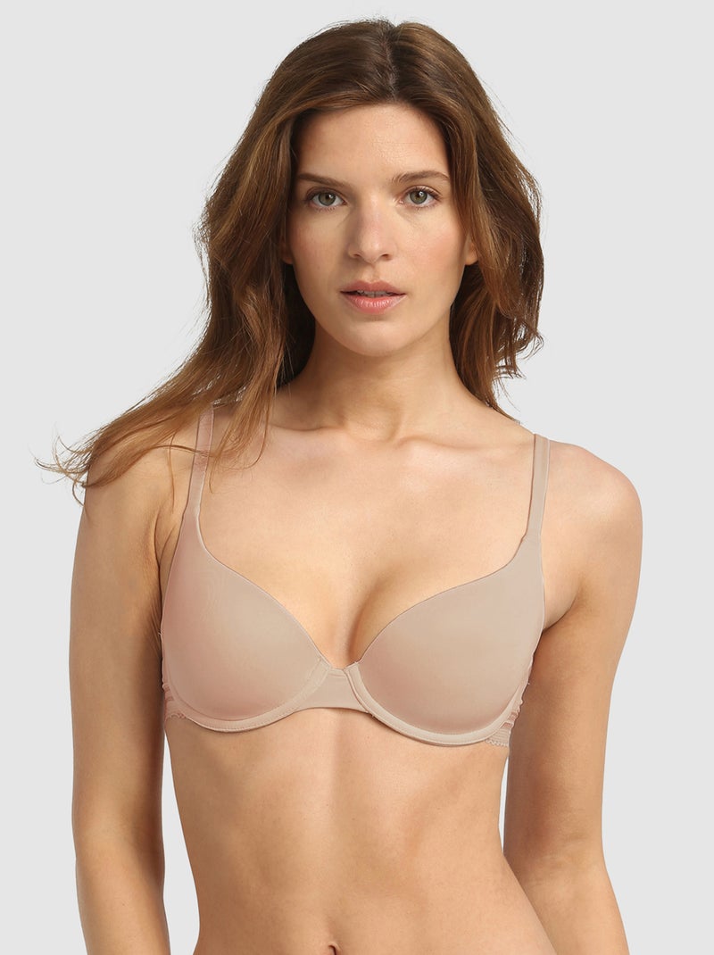 Soutien-gorge Corbeille Ampliforme Avec Armatures Invisifit Beige - Kiabi