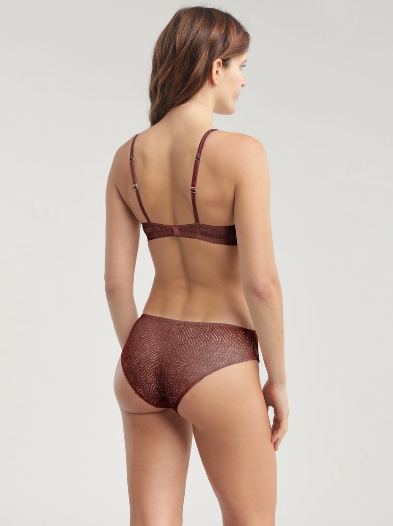 Soutien-gorge corbeille armatures dentelle Mod de Dim Marron - Kiabi