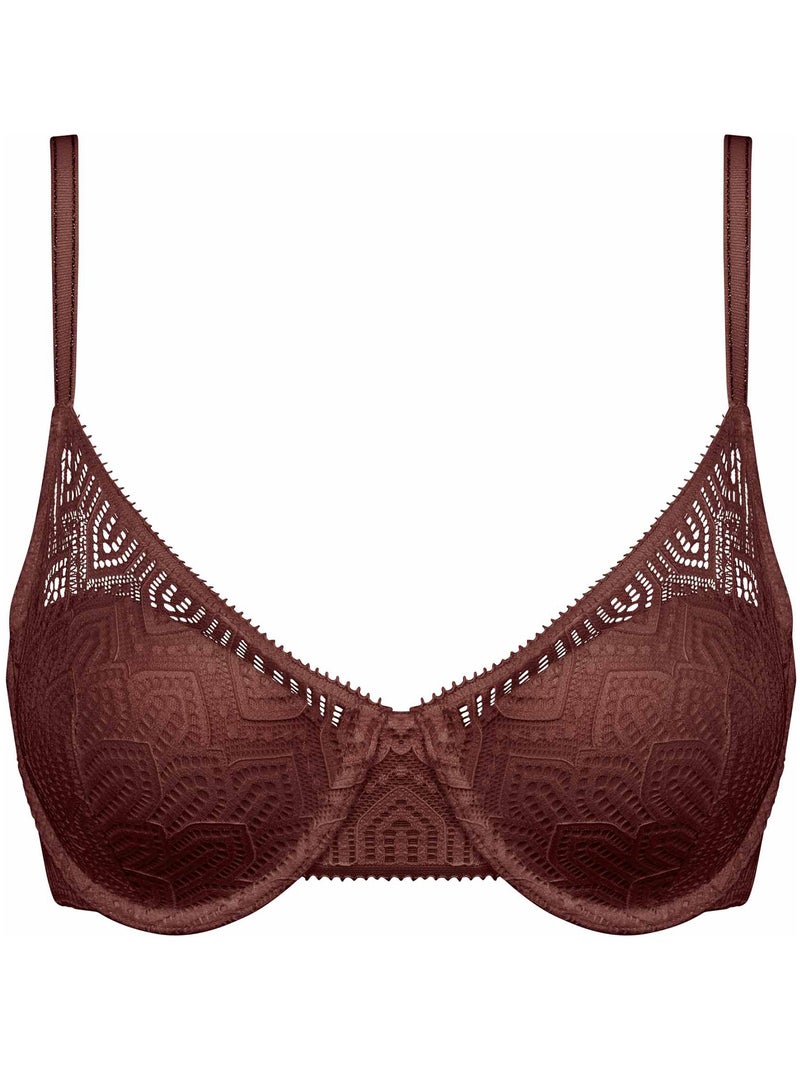 Soutien-gorge corbeille armatures dentelle Mod de Dim Marron - Kiabi