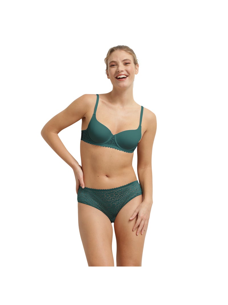 Soutien-gorge corbeille avec armatures Daily Dentelle Vert sapin - Kiabi