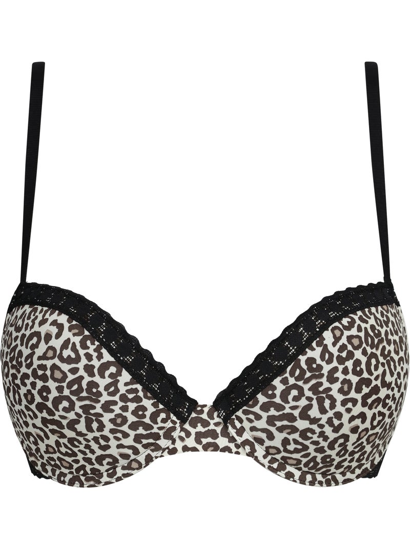 Soutien-gorge corbeille daily micro Corail/Turquoise/Crème - Kiabi