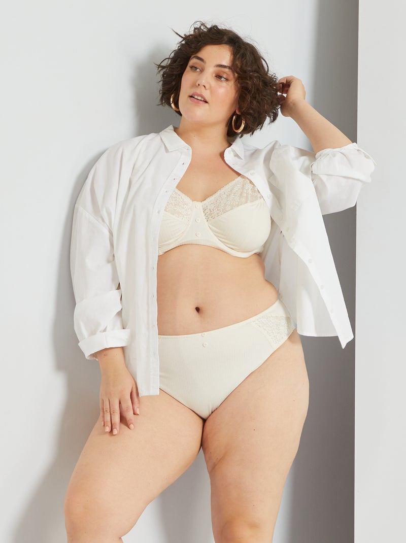 Soutien-gorge corbeille dentelle Blanc cassé - Kiabi