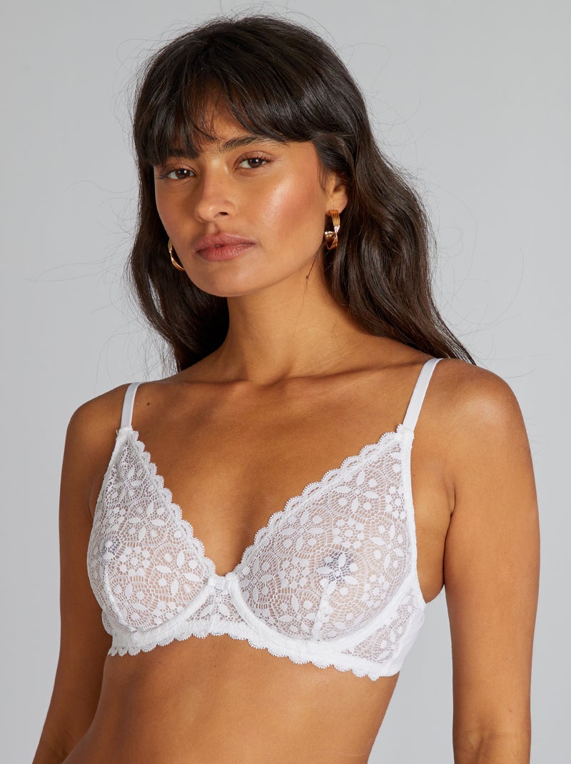 Soutien-gorge corbeille dentelle Blanc - Kiabi