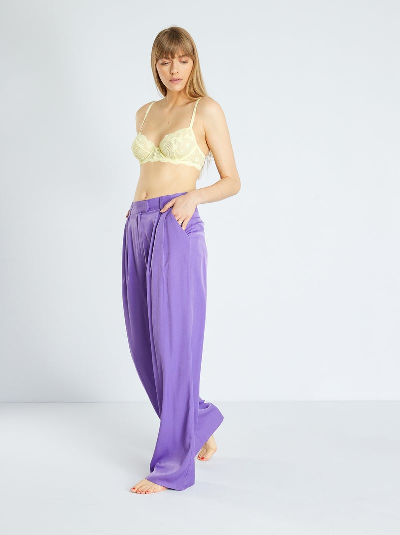 Soutien-gorge corbeille dentelle jaune - Kiabi