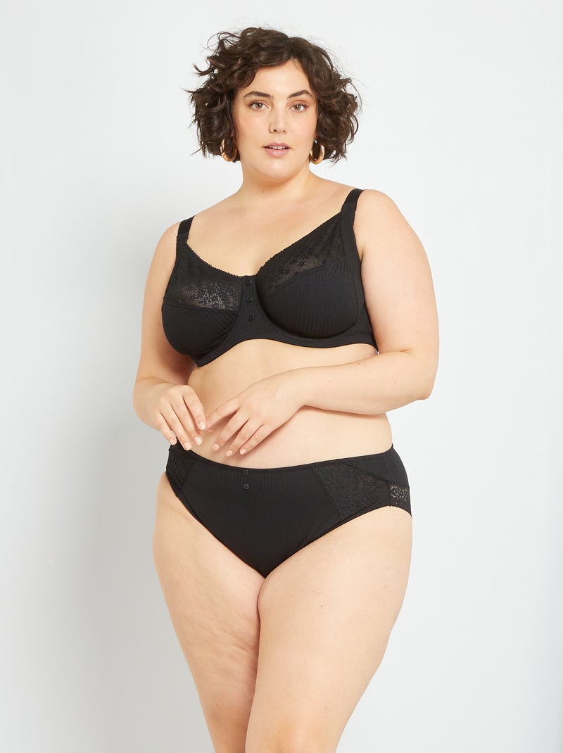 Soutien-gorge corbeille dentelle noir - Kiabi