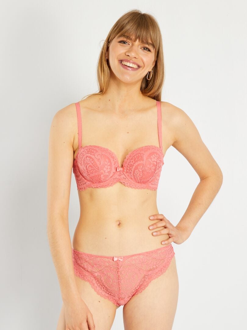 Soutien Gorge Corbeille Dentelle Rose Kiabi 700€ 