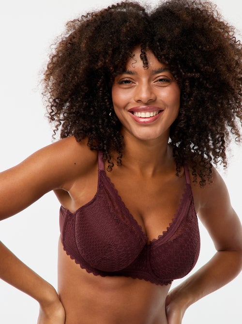 Soutien-gorge corbeille emboîtant en dentelle - Kiabi