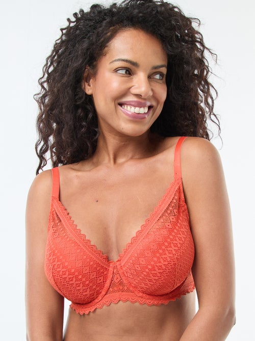 Soutien-gorge corbeille emboîtant en dentelle - Kiabi