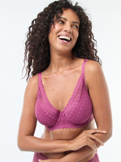 Soutien-gorge corbeille emboîtant en dentelle - Kiabi