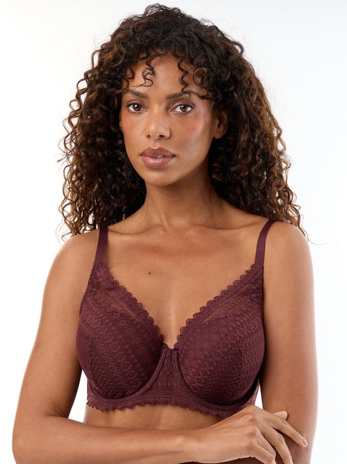 Soutien-gorge corbeille emboîtant en dentelle - Kiabi