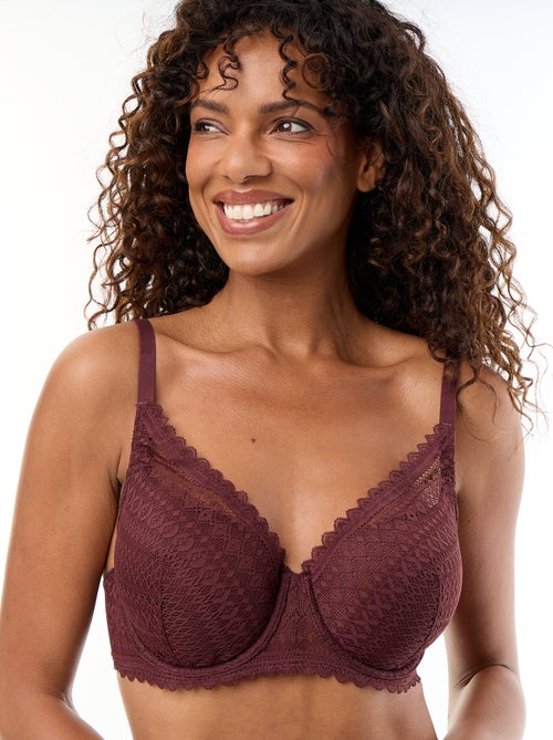 Soutien-gorge corbeille emboîtant en dentelle - Kiabi