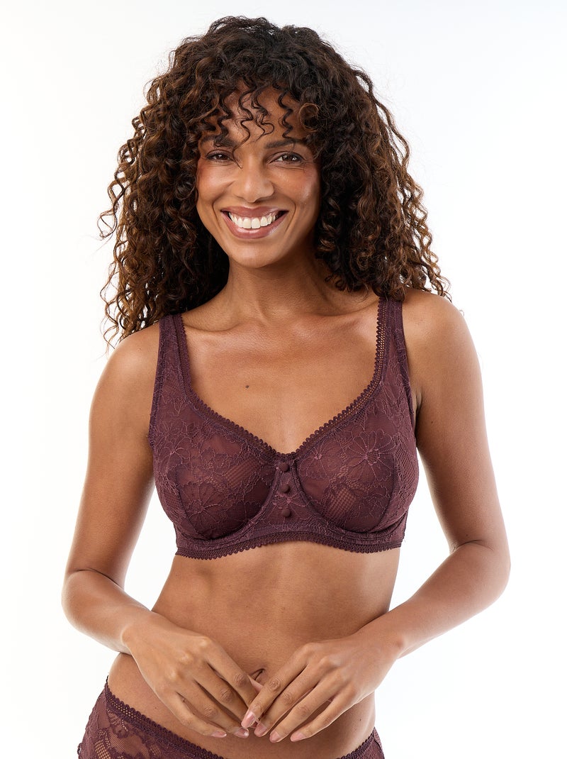 soutien-gorge corbeille emboîtant Violet - Kiabi