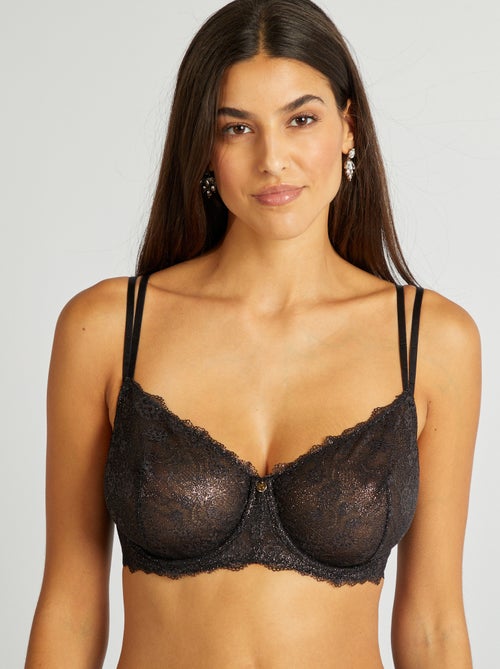 Soutien-gorge corbeille en dentelle à paillettes D&E - Kiabi