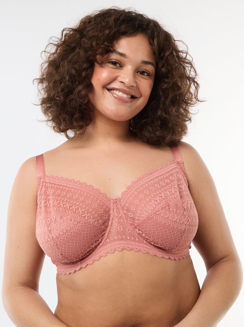 Soutien-gorge corbeille en dentelle ajourée - Kiabi