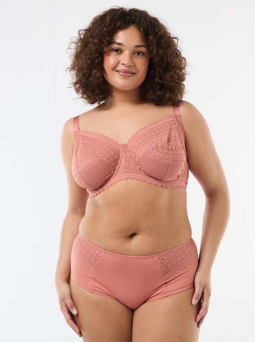 Soutien-gorge corbeille en dentelle ajourée - Kiabi