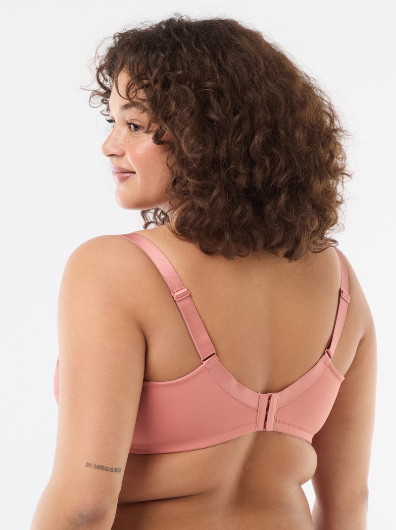 Soutien-gorge corbeille en dentelle ajourée Rose - Kiabi
