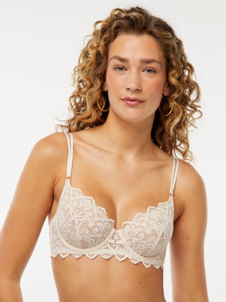 Soutien-gorge corbeille en dentelle avec bijou fantaisie