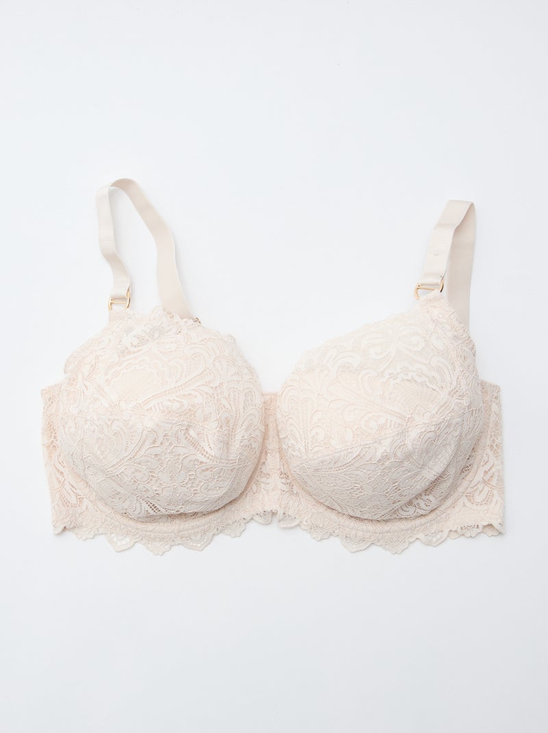 Soutien-gorge corbeille en dentelle Beige - Kiabi