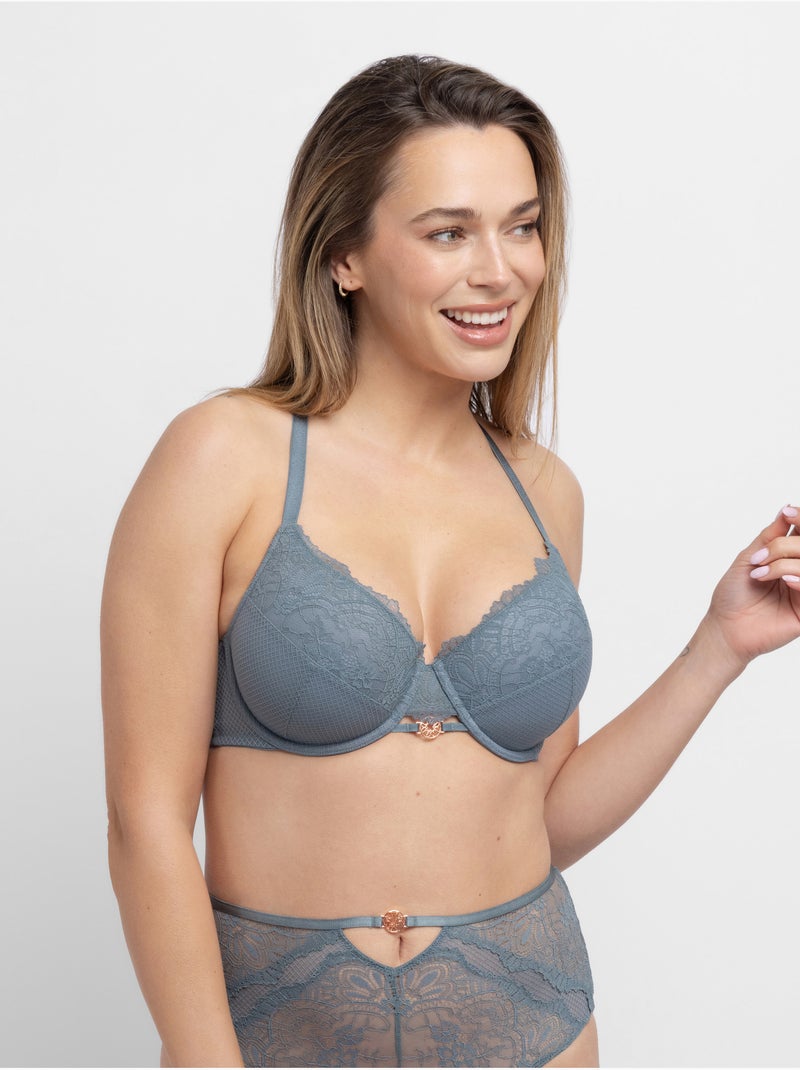 Soutien-gorge corbeille en dentelle Dorina Vert - Kiabi