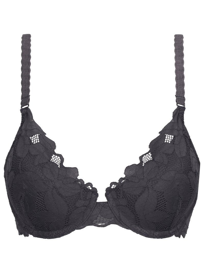 Soutien-gorge corbeille en dentelle florale Dim Lacy Gris foncé - Kiabi