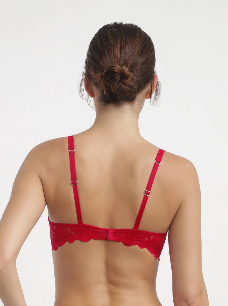 Soutien-gorge corbeille en dentelle florale Dim Lacy Rouge - Kiabi