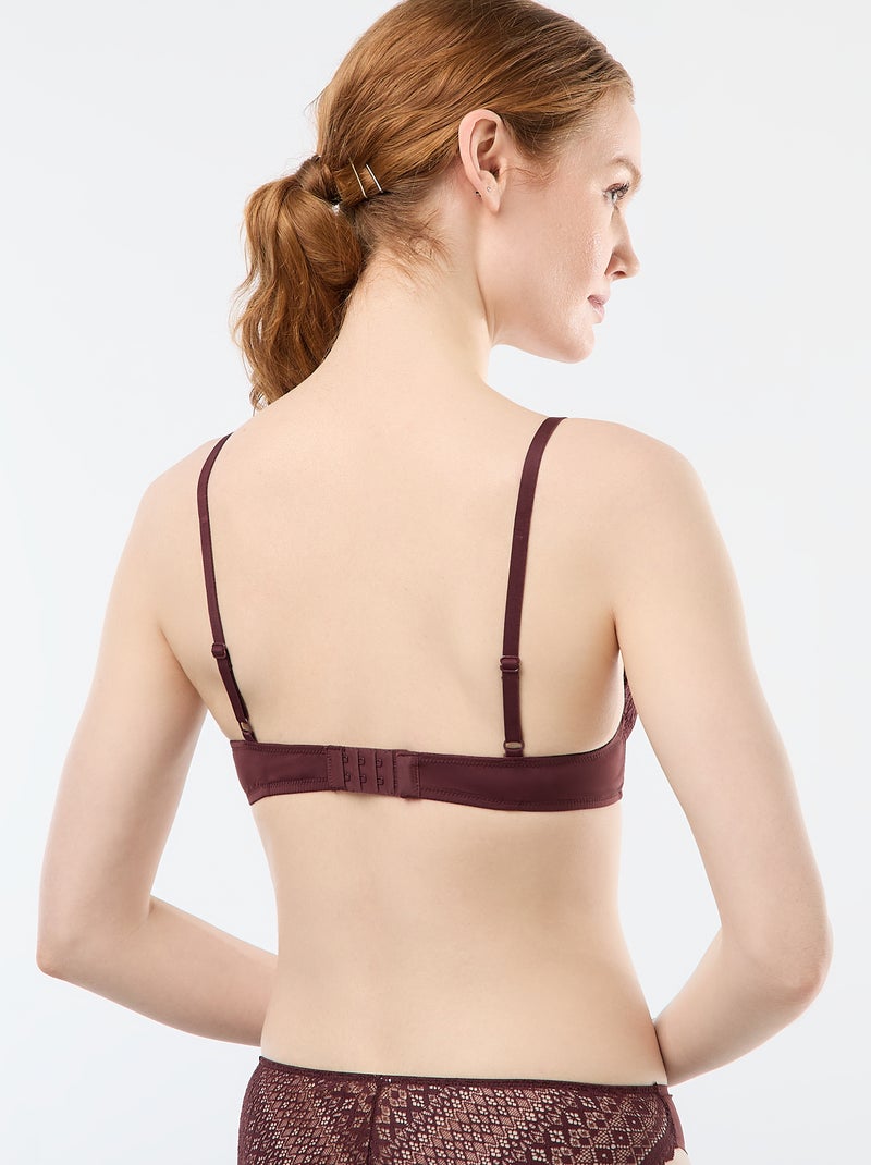Soutien-gorge corbeille en dentelle Marron - Kiabi