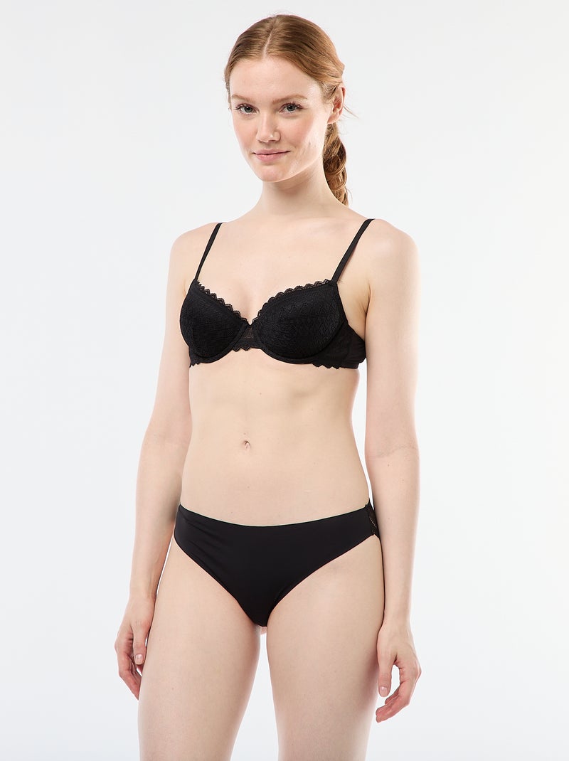 Soutien-gorge corbeille en dentelle Noir - Kiabi