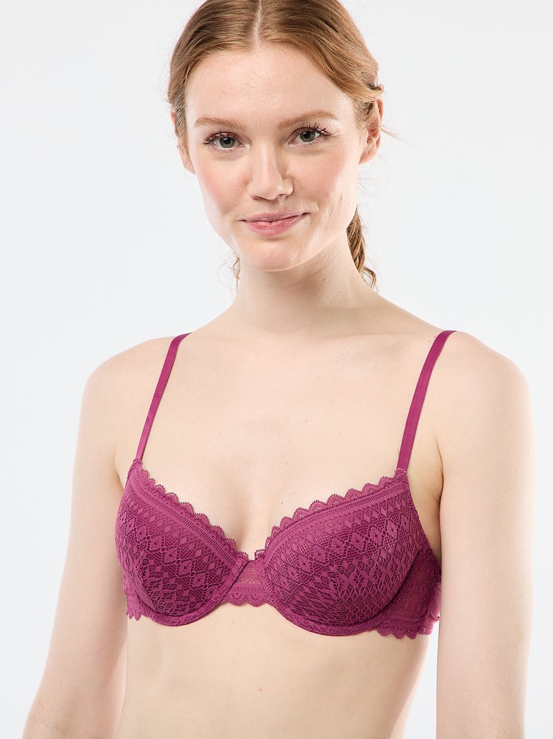 Soutien-gorge corbeille en dentelle Rose - Kiabi
