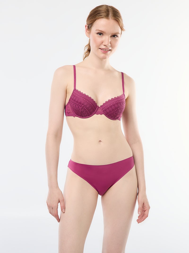 Soutien-gorge corbeille en dentelle Rose - Kiabi