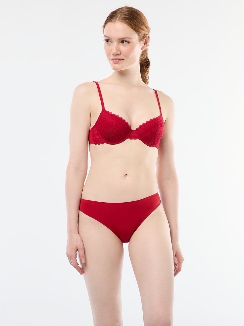 Soutien-gorge corbeille en dentelle Rouge - Kiabi