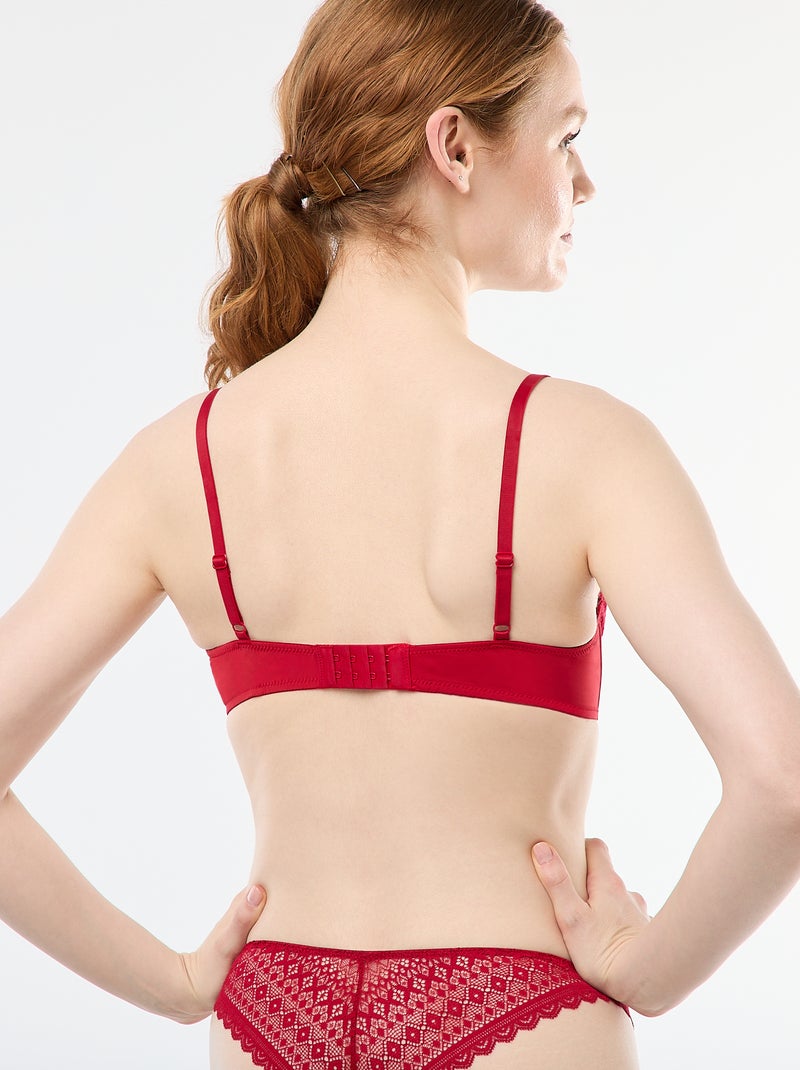 Soutien-gorge corbeille en dentelle Rouge - Kiabi