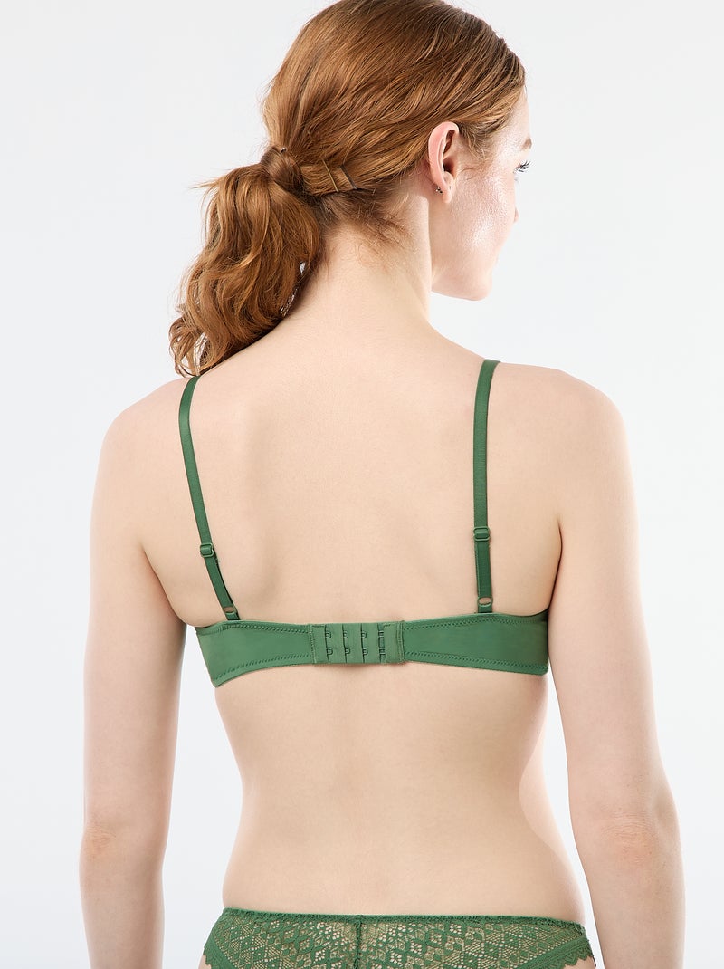 Soutien-gorge corbeille en dentelle Vert - Kiabi
