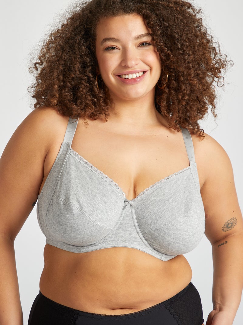 Soutien-gorge corbeille en jersey Gris - Kiabi