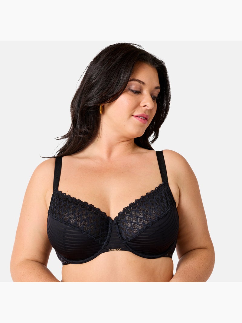 Soutien-gorge corbeille grand maintien CELIA - Morgan Lingerie Noir - Kiabi