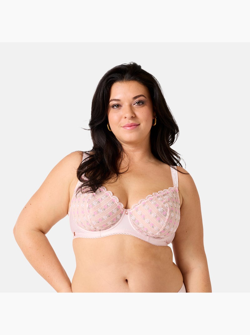 Soutien-gorge corbeille grand maintien FEERIQUE - Brigitte Bardot Lingerie Rose - Kiabi