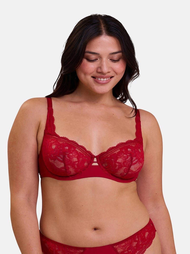 Soutien-gorge corbeille Lily Sans Complexe Rouge grenat - Kiabi