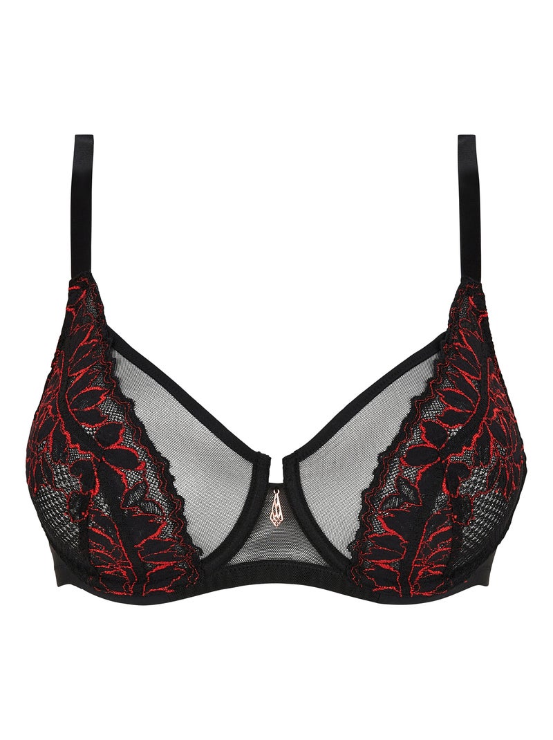 Soutien-gorge corbeille Mélodie Sans Complexe Noir Rouge - Kiabi
