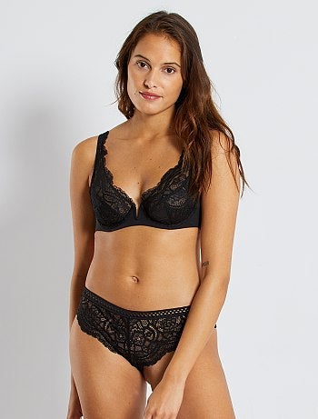 Soutien-gorge corbeille micro et dentelle