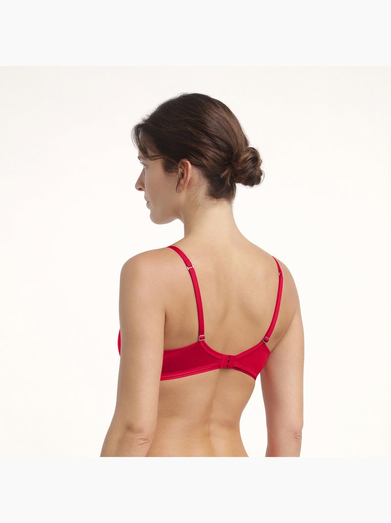 Soutien-gorge corbeille microfibre satinée Dim Cheri Rouge - Kiabi
