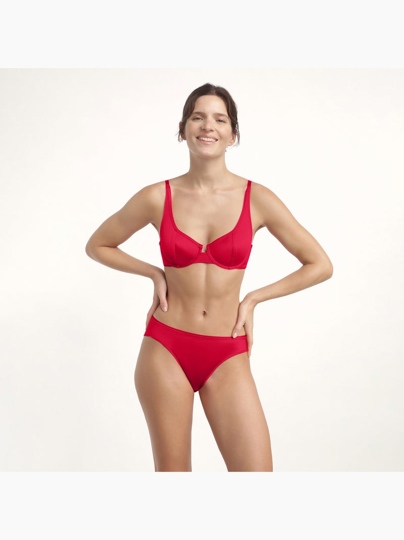 Soutien-gorge corbeille microfibre satinée Dim Cheri Rouge - Kiabi