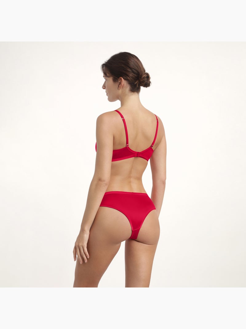 Soutien-gorge corbeille microfibre satinée Dim Cheri Rouge - Kiabi