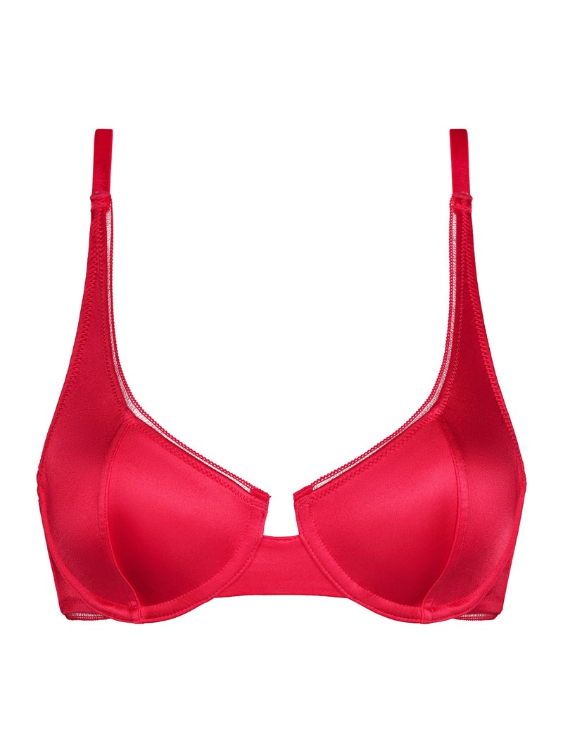 Soutien-gorge corbeille microfibre satinée Dim Cheri Rouge - Kiabi