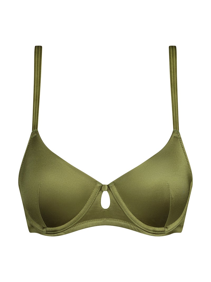 Soutien-gorge corbeille paddé avec armatures Silk Radiance Kaki - Kiabi
