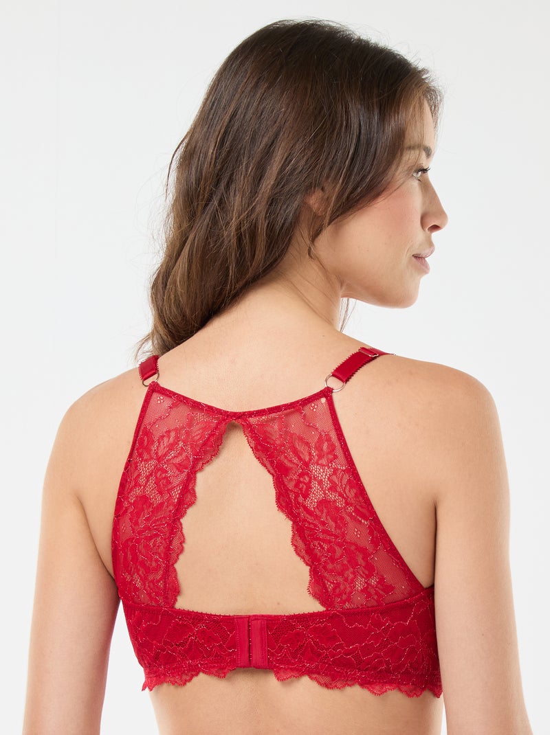 Soutien-gorge corbeille plongeant D&E Rouge - Kiabi