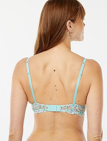 Soutien-gorge corbeille plongeant imprimé fleuri