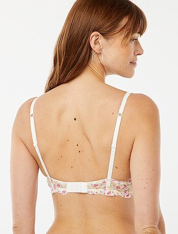 Soutien-gorge corbeille plongeant imprimé fleuri