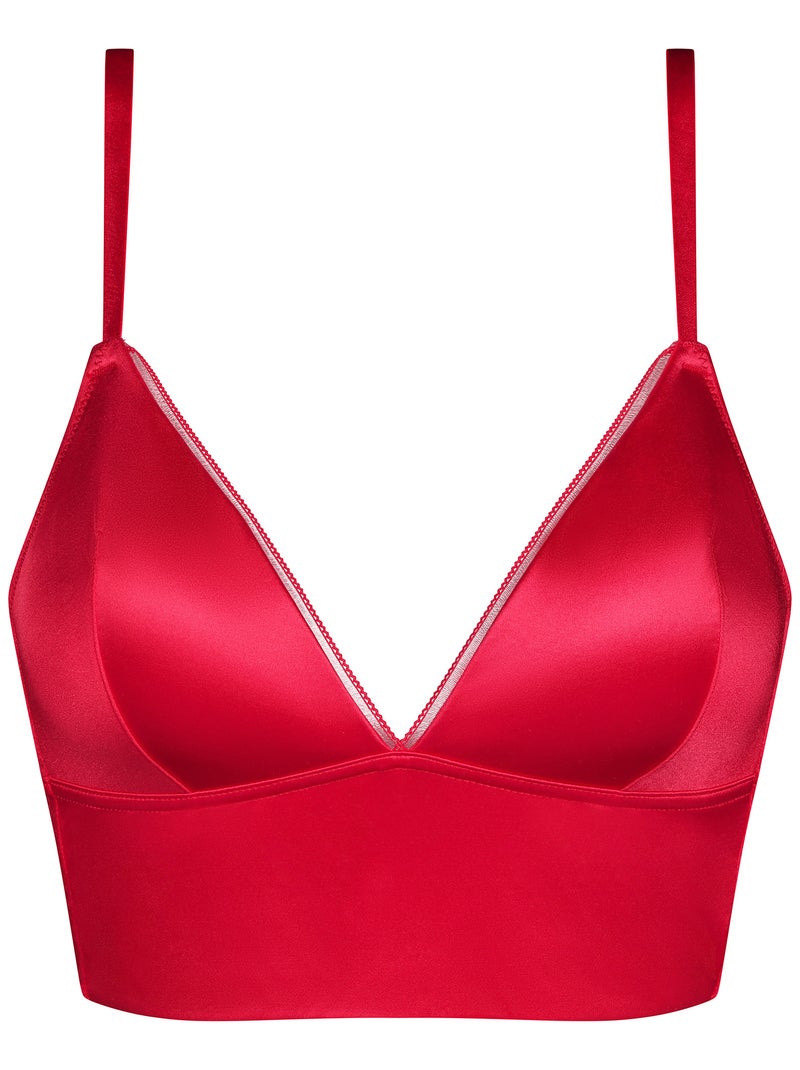 Soutien-gorge corbeille triangle satinée Dim Cheri Rouge - Kiabi