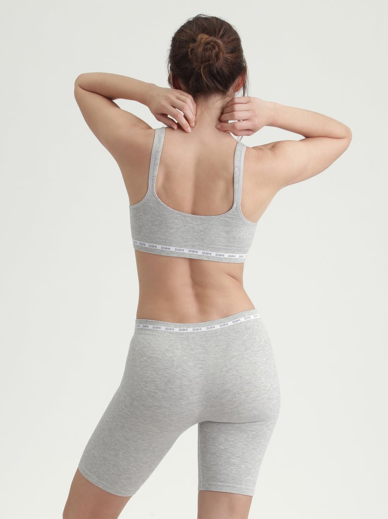 Soutien-gorge côtelé sans couture Icons Seamless Gris chiné - Kiabi