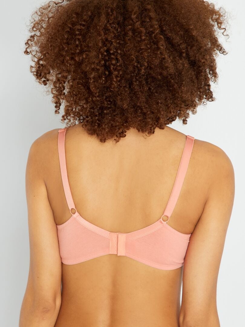 Soutien-gorge coton D&E corail - Kiabi