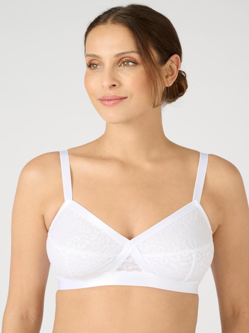Soutien-gorge croisé grand maintien sans armatures - Damart Blanc - Kiabi